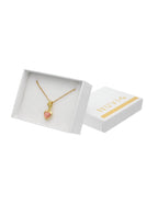 Collar Corto Acero Inoxidable Corazon Rosa Atado Alambre Dorado