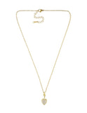 Collar Corto Acero Inoxidable Corazon Blanco Atado Alambre Dorado