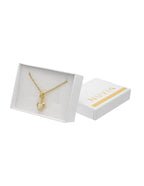 Collar Corto Acero Inoxidable Corazon Blanco Atado Alambre Dorado