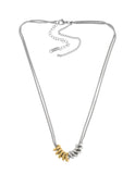 Collar Corto Acero Inoxidable Espiral Cadena Plateada Bitono