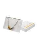 Collar Corto Acero Inoxidable Espiral Cadena Plateada Bitono