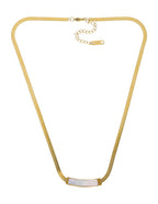 Gargantilla Acero Inoxidable Barra Perla Madre Dorado