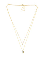 Collar Cadena doble Cubito con piedra y Cristalito