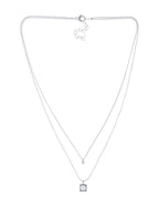 Collar Cadena doble Cubito con piedra y Cristalito