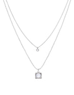 Collar Cadena doble Cubito con piedra y Cristalito