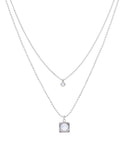 Collar Cadena doble Cubito con piedra y Cristalito