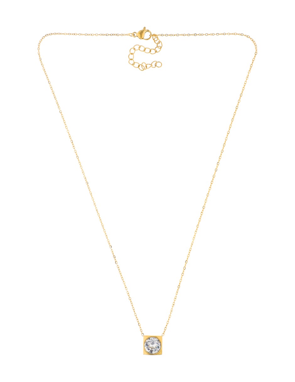 Collar Cuadrado con Cristal