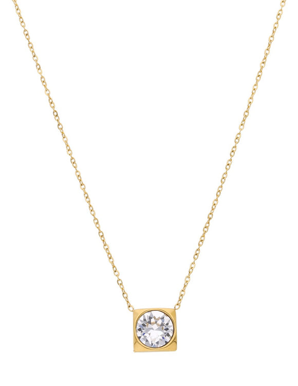 Collar Cuadrado con Cristal