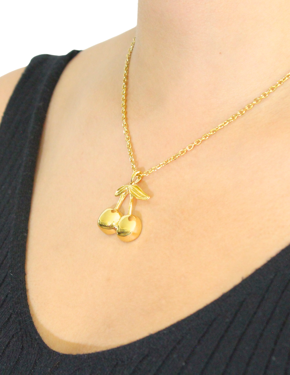 Collar Cereza Dorado