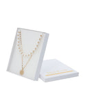 Gargantilla Grande Cadena Cuarzo Blanco Broches Dorado