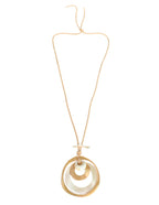 Collar Chapa Cordon Beige Redondo con plateado Mate