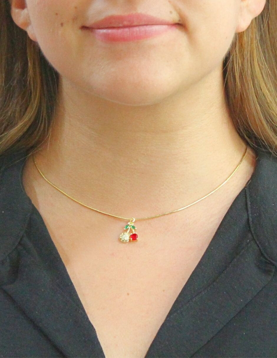 Collar Cerecita Cristal Rojo