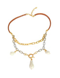 Collar Perlas doble cadena Dorado y Plateado