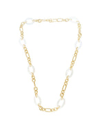 Collar Largo Ovalado Resina Beige