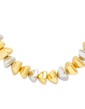 Collar Corto Piedras Doradas y Plateado