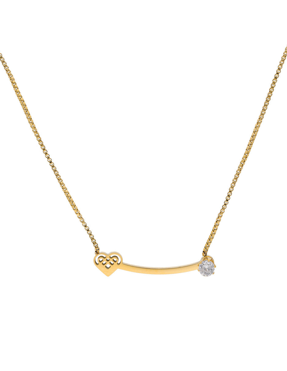 Collar NUVI Corazon Curvo Cristal