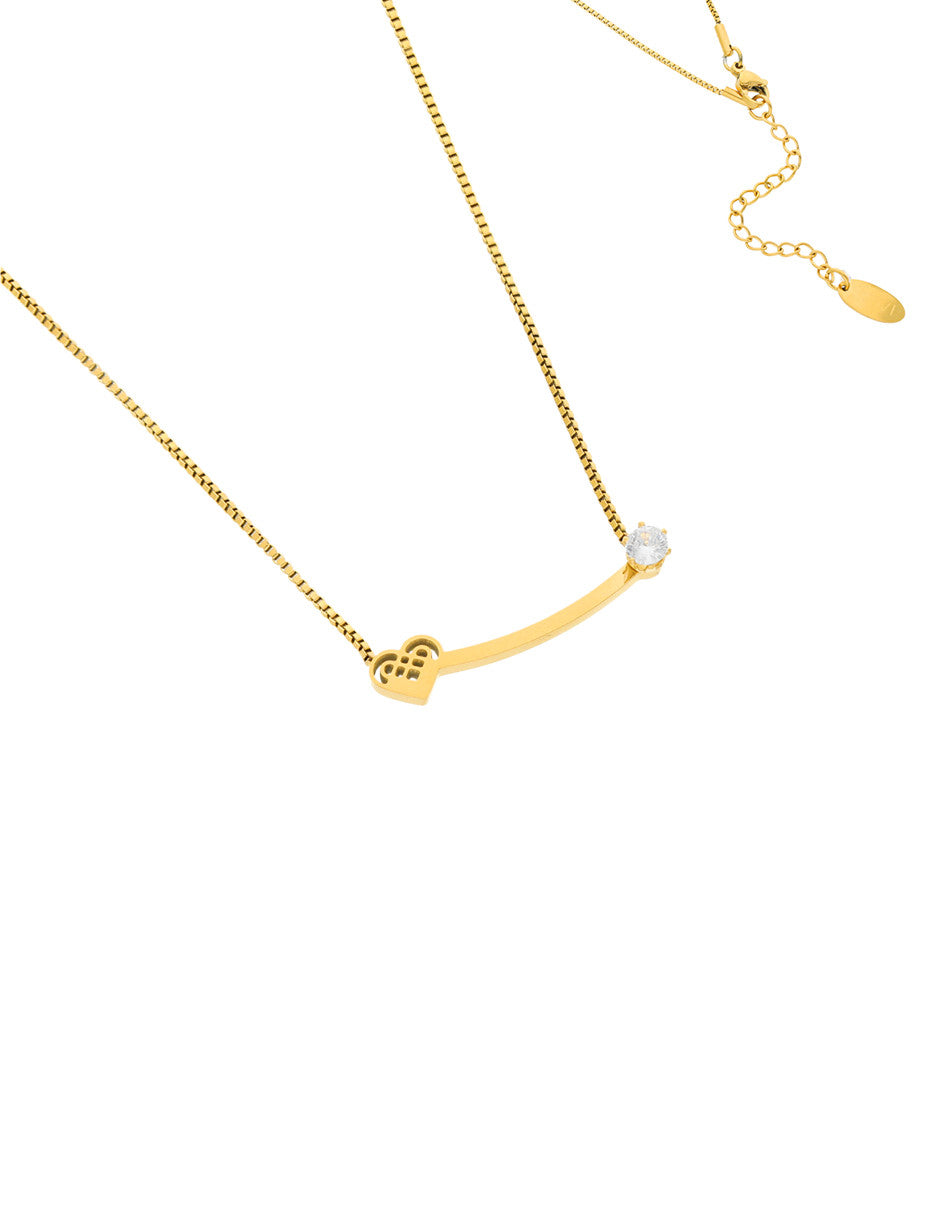 Collar NUVI Corazon Curvo Cristal