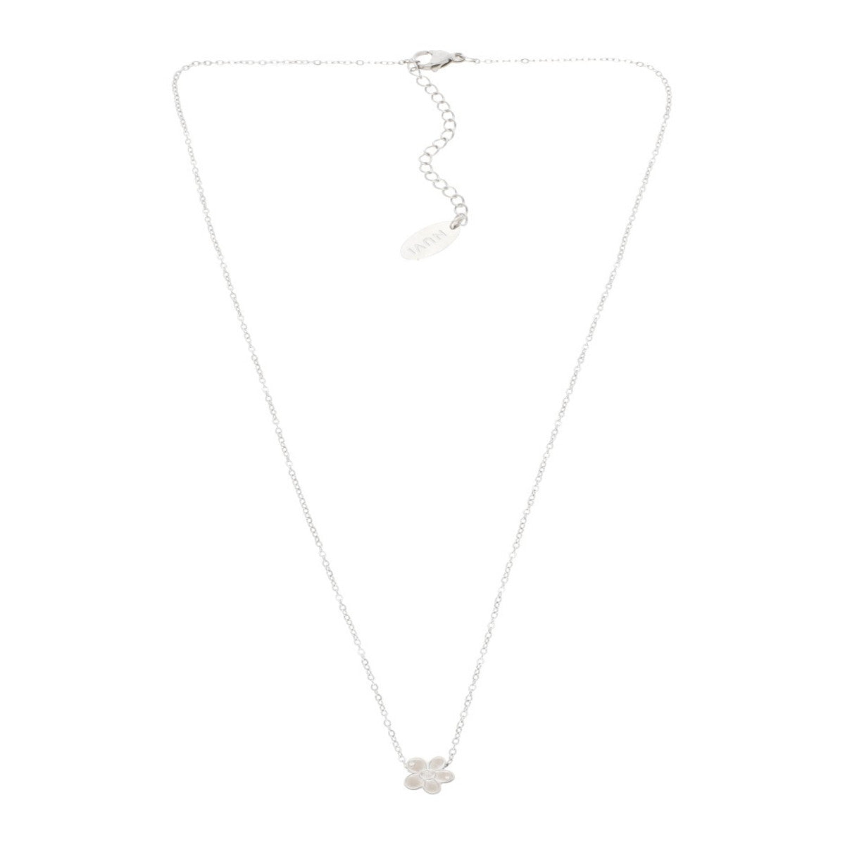 Collar NUVI Flor Plateado
