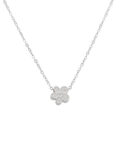 Collar NUVI Flor Plateado