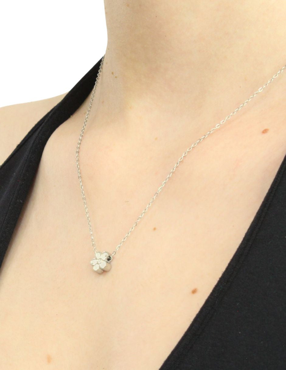 Collar NUVI Flor Plateado