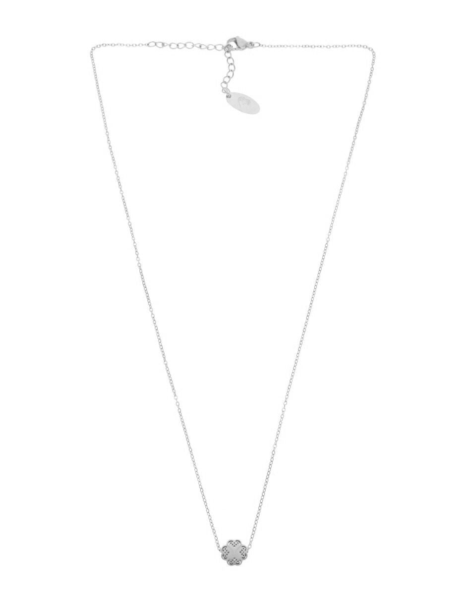 Collar NUVI Trebol Corazones Plateado