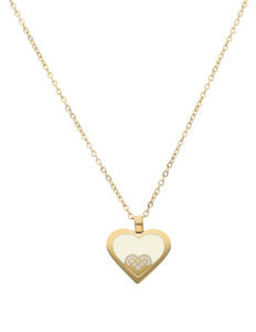 Collar NUVI Corazon Esmalte Blanco