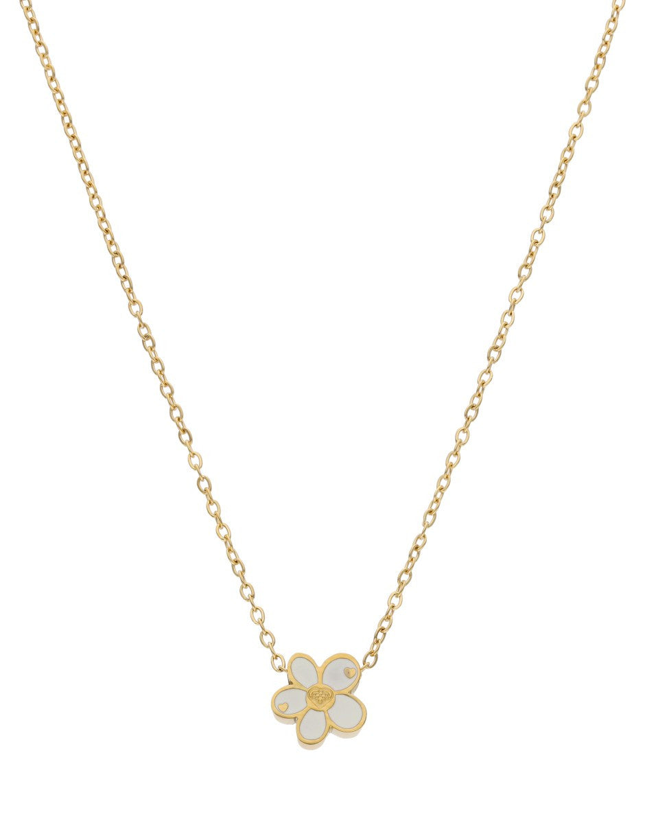 Collar NUVI Flor Esmalte Blanco