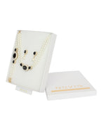 Collar, Pulsera y Aretes Chapa Perlas con Cristal Negro