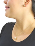 Collar y Aretes Chapa Nudo Tricolor