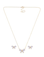 Collar y Aretes Chapa Mariposa Cristales Dorado