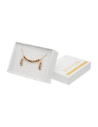 Collar y Aretes Chapa Cristales Multicolor Dorado