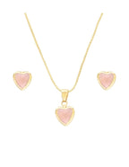 Collar y Aretes Corazon rosita