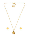 Collar y Aretes Corazon Con Cristalito