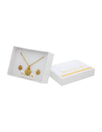 Collar y Aretes Corazon Con Cristalito