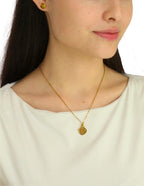 Collar y Aretes Corazon Con Cristalito