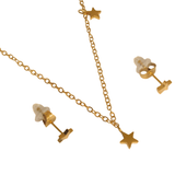Collar y Aretes Estrellitas