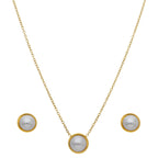 Collar y Aretes Perlita Blanca