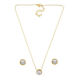 Collar y Aretes Perlita Blanca