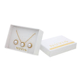 Collar y Aretes Perlita Blanca