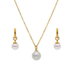 Collar y Aretes Perlita Blanca
