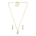 Collar y Aretes Perlita Blanca