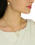 Collar y Aretes Perlita Blanca