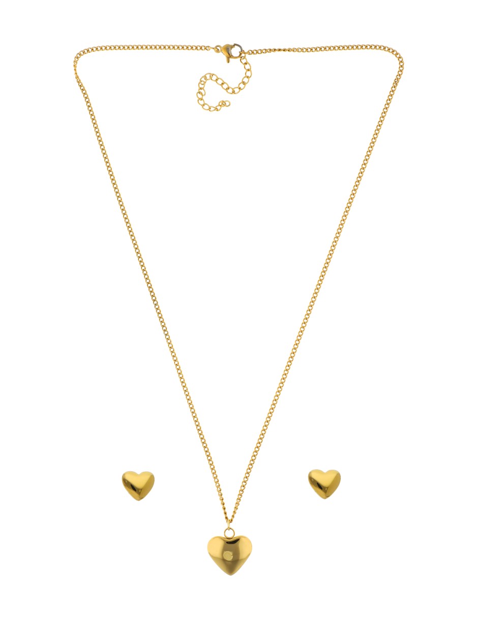 Collar y Aretes Corazon Chunkie