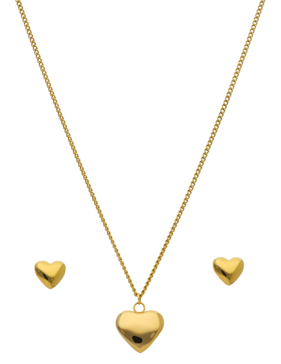 Collar y Aretes Corazon Chunkie