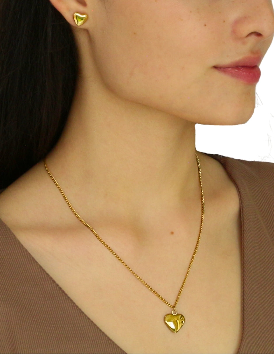 Collar y Aretes Corazon Chunkie