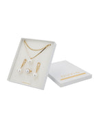 Collar, Aretes y Anillo con Perla Grande