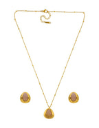 Collar y Aretes Cuarzo Rosa