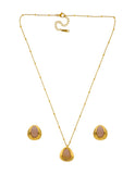 Collar y Aretes Cuarzo Rosa