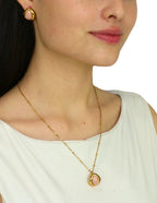 Collar y Aretes Cuarzo Rosa