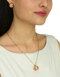 Collar y Aretes Cuarzo Rosa